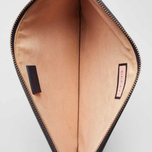 Gucci Blue Smooth Leather Gucci Ghost Zip Pochette - Picture 7 of 9